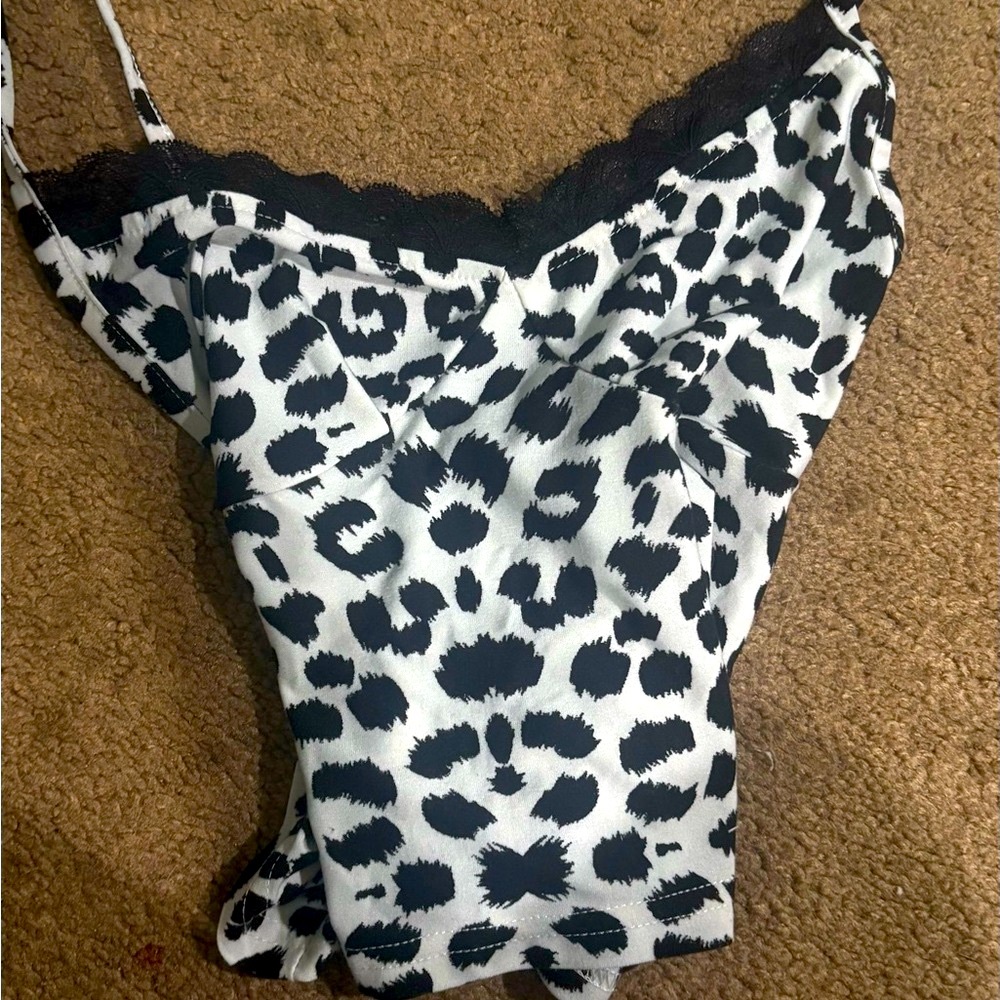 Victoria's Secret Black and White Animal Print Cami